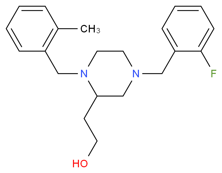2-[4-(2-fluorobenzyl)-1-(2-methylbenzyl)-2-piperazinyl]ethanol_Molecular_structure_CAS_)