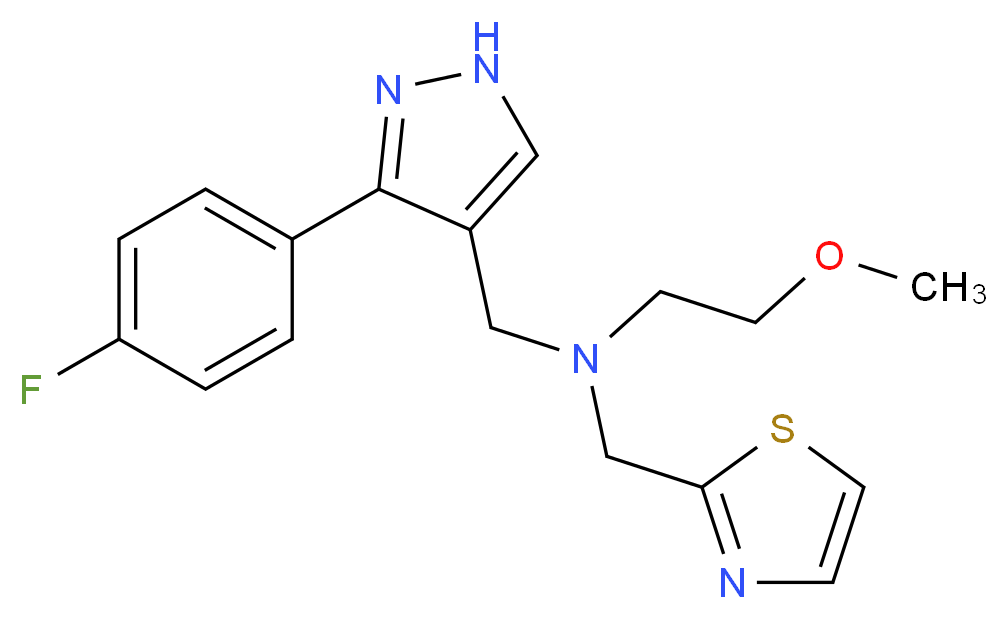 N-{[3-(4-fluorophenyl)-1H-pyrazol-4-yl]methyl}-2-methoxy-N-(1,3-thiazol-2-ylmethyl)ethanamine_Molecular_structure_CAS_)