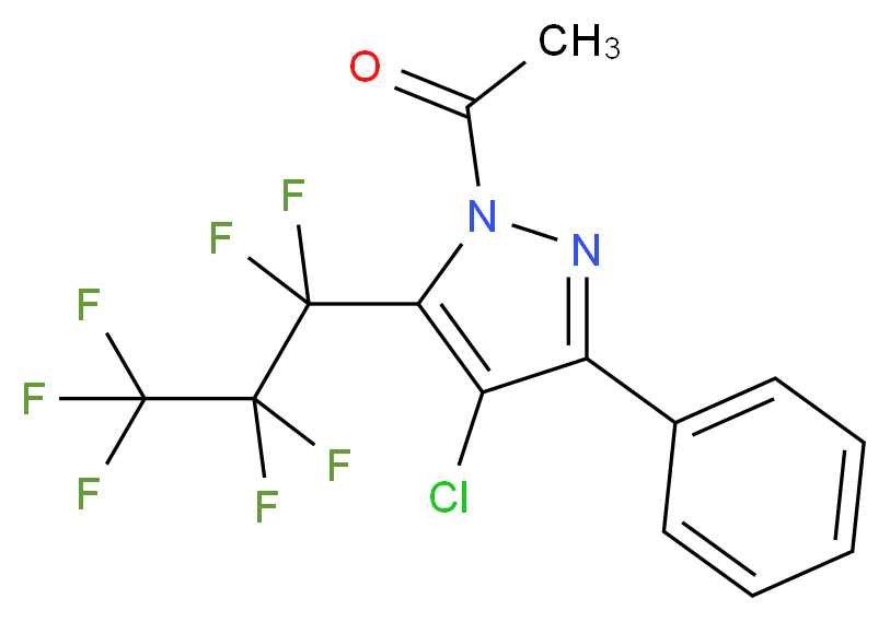 1-Acetyl-4-chloro-5-(heptafluoropropyl)-3-phenyl-1H-pyrazole_Molecular_structure_CAS_)