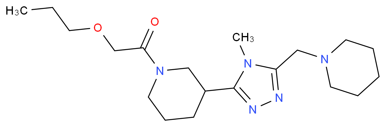 3-[4-methyl-5-(piperidin-1-ylmethyl)-4H-1,2,4-triazol-3-yl]-1-(propoxyacetyl)piperidine_Molecular_structure_CAS_)