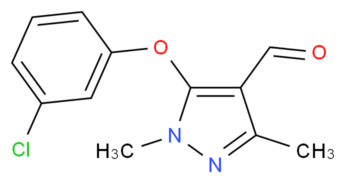 5-(3-Chlorophenoxy)-1,3-dimethyl-1H-pyrazole-4-carbaldehyde_Molecular_structure_CAS_)
