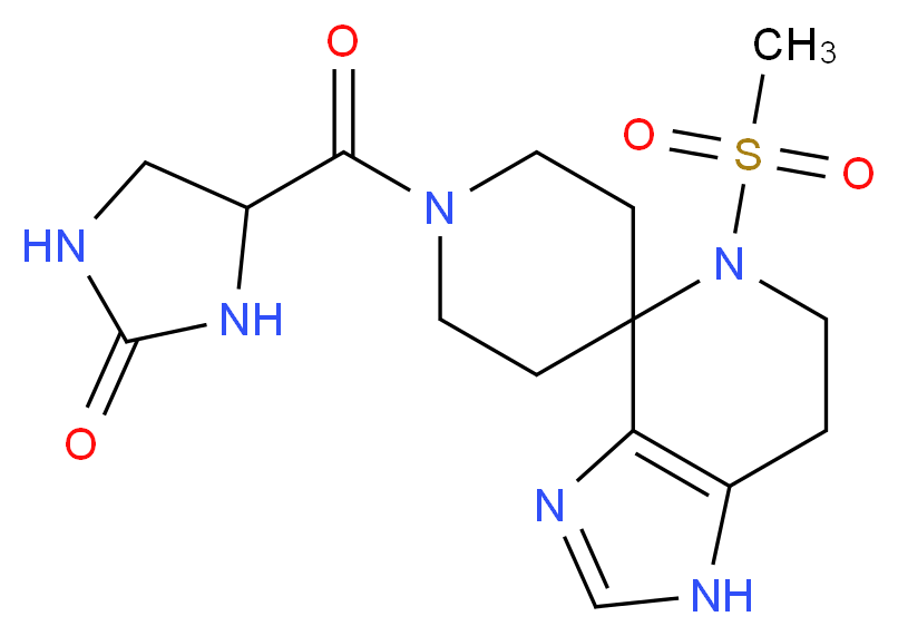 4-{[5-(methylsulfonyl)-1,5,6,7-tetrahydro-1'H-spiro[imidazo[4,5-c]pyridine-4,4'-piperidin]-1'-yl]carbonyl}imidazolidin-2-one_Molecular_structure_CAS_)
