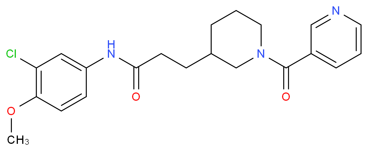 N-(3-chloro-4-methoxyphenyl)-3-[1-(3-pyridinylcarbonyl)-3-piperidinyl]propanamide_Molecular_structure_CAS_)