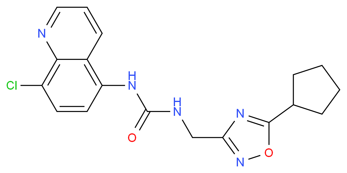 N-(8-chloroquinolin-5-yl)-N'-[(5-cyclopentyl-1,2,4-oxadiazol-3-yl)methyl]urea_Molecular_structure_CAS_)