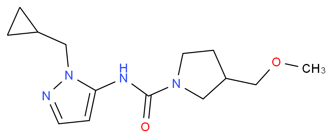 N-[1-(cyclopropylmethyl)-1H-pyrazol-5-yl]-3-(methoxymethyl)pyrrolidine-1-carboxamide_Molecular_structure_CAS_)