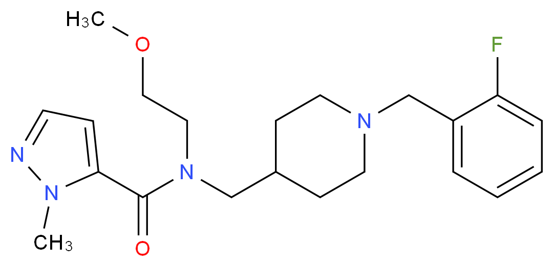 N-{[1-(2-fluorobenzyl)-4-piperidinyl]methyl}-N-(2-methoxyethyl)-1-methyl-1H-pyrazole-5-carboxamide_Molecular_structure_CAS_)