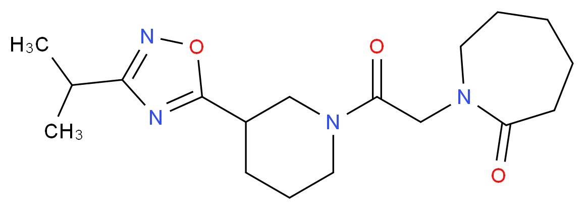 1-{2-[3-(3-isopropyl-1,2,4-oxadiazol-5-yl)piperidin-1-yl]-2-oxoethyl}azepan-2-one_Molecular_structure_CAS_)