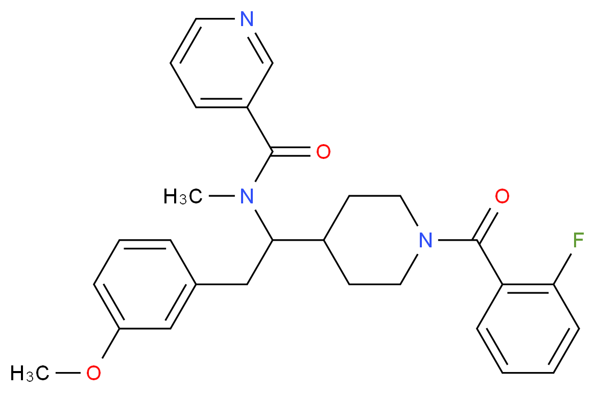 N-[1-[1-(2-fluorobenzoyl)-4-piperidinyl]-2-(3-methoxyphenyl)ethyl]-N-methylnicotinamide_Molecular_structure_CAS_)