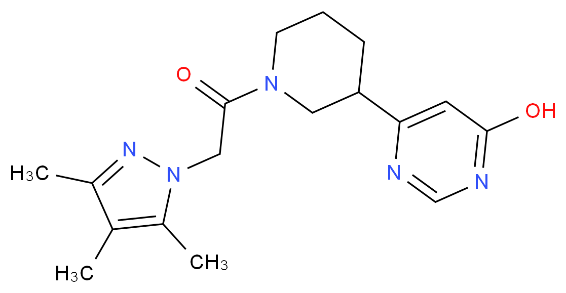 6-{1-[(3,4,5-trimethyl-1H-pyrazol-1-yl)acetyl]piperidin-3-yl}pyrimidin-4-ol_Molecular_structure_CAS_)