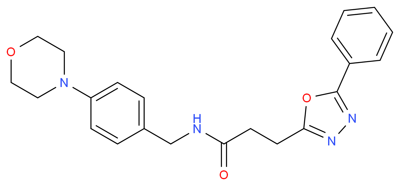 N-[4-(4-morpholinyl)benzyl]-3-(5-phenyl-1,3,4-oxadiazol-2-yl)propanamide_Molecular_structure_CAS_)