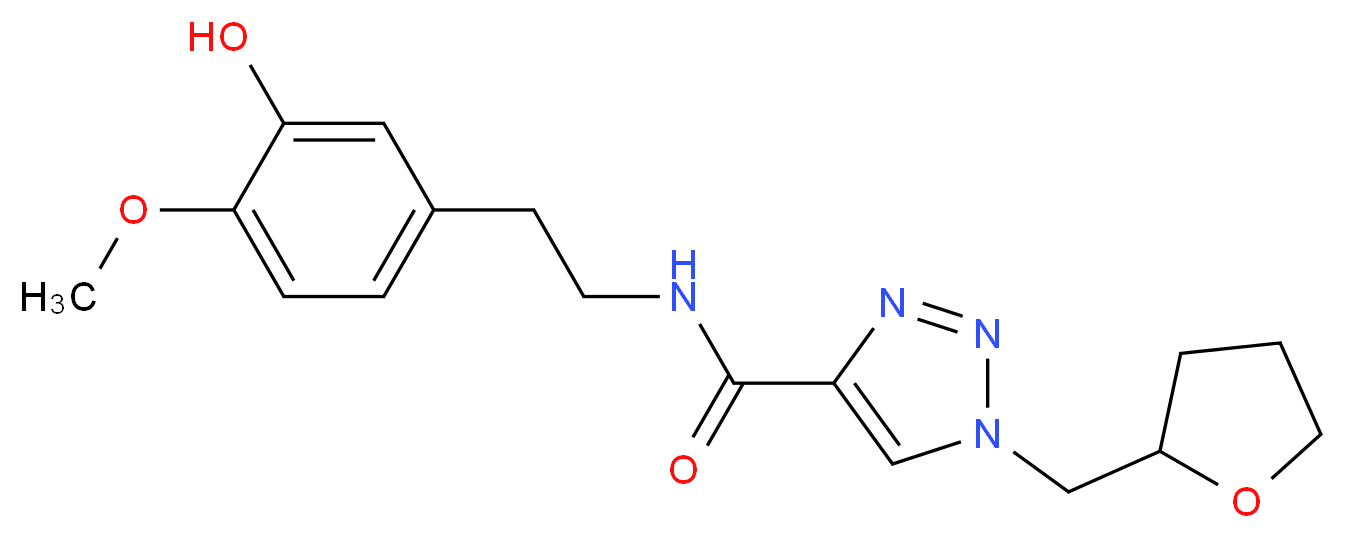 N-[2-(3-hydroxy-4-methoxyphenyl)ethyl]-1-(tetrahydro-2-furanylmethyl)-1H-1,2,3-triazole-4-carboxamide_Molecular_structure_CAS_)