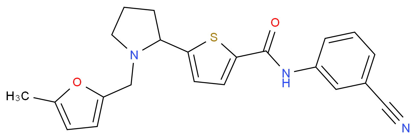 N-(3-cyanophenyl)-5-{1-[(5-methyl-2-furyl)methyl]-2-pyrrolidinyl}-2-thiophenecarboxamide_Molecular_structure_CAS_)