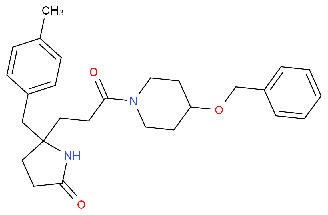 5-{3-[4-(benzyloxy)-1-piperidinyl]-3-oxopropyl}-5-(4-methylbenzyl)-2-pyrrolidinone_Molecular_structure_CAS_)