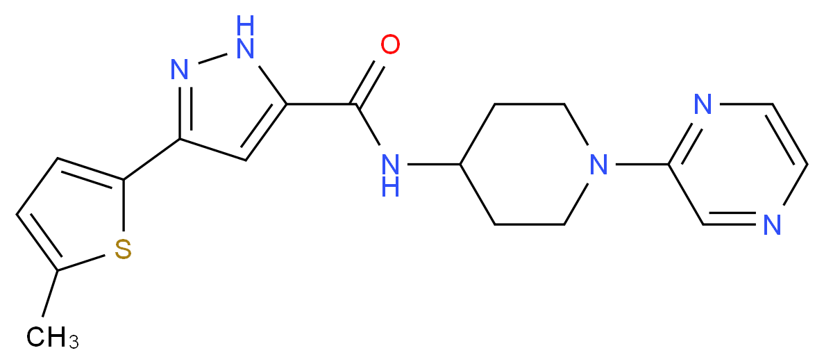 3-(5-methyl-2-thienyl)-N-[1-(2-pyrazinyl)-4-piperidinyl]-1H-pyrazole-5-carboxamide_Molecular_structure_CAS_)