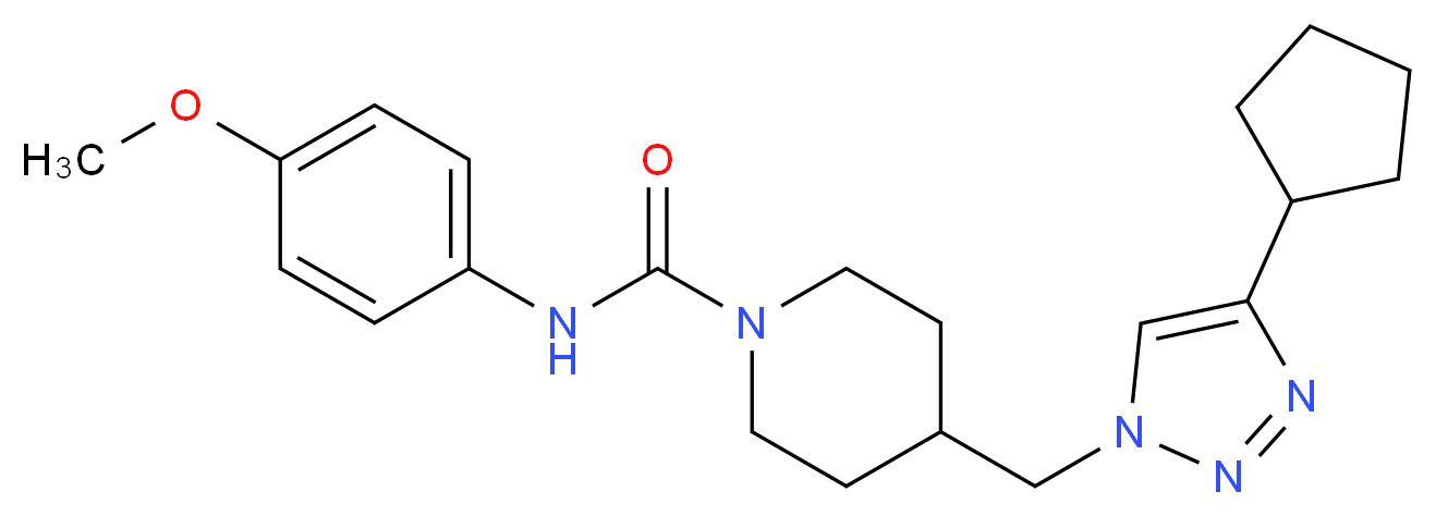 4-[(4-cyclopentyl-1H-1,2,3-triazol-1-yl)methyl]-N-(4-methoxyphenyl)piperidine-1-carboxamide_Molecular_structure_CAS_)