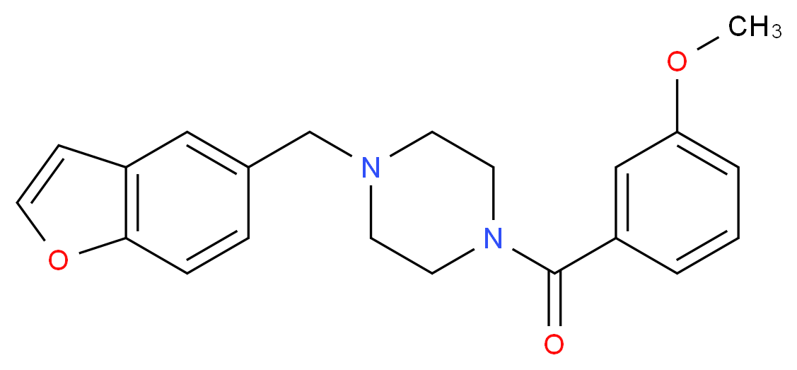 1-(1-benzofuran-5-ylmethyl)-4-(3-methoxybenzoyl)piperazine_Molecular_structure_CAS_)