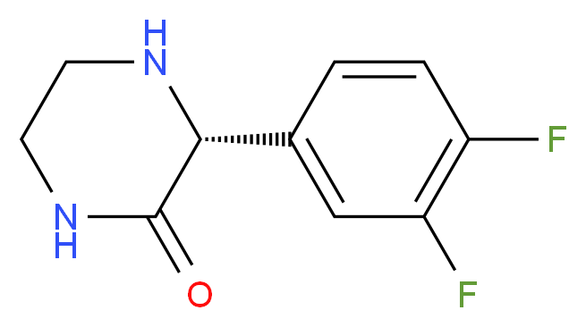 (R)-3-(3,4-DIFLUORO-PHENYL)-PIPERAZIN-2-ONE_Molecular_structure_CAS_)