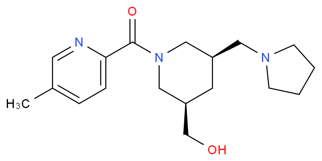 [(3R*,5R*)-1-[(5-methylpyridin-2-yl)carbonyl]-5-(pyrrolidin-1-ylmethyl)piperidin-3-yl]methanol_Molecular_structure_CAS_)