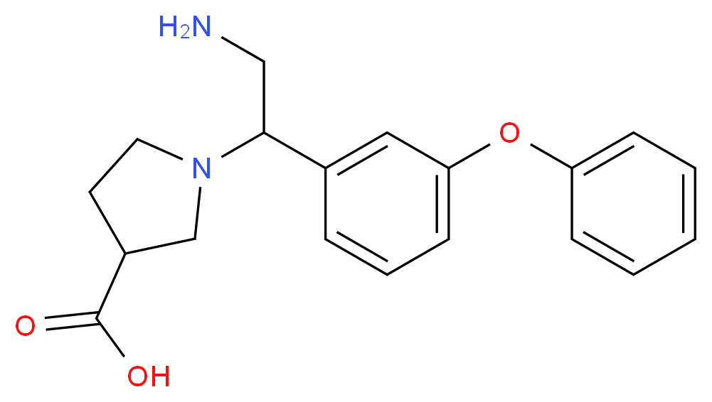 1-[2-AMINO-1-(3-PHENOXY-PHENYL)-ETHYL]-PYRROLIDINE-3-CARBOXYLIC ACID_Molecular_structure_CAS_886363-87-7)