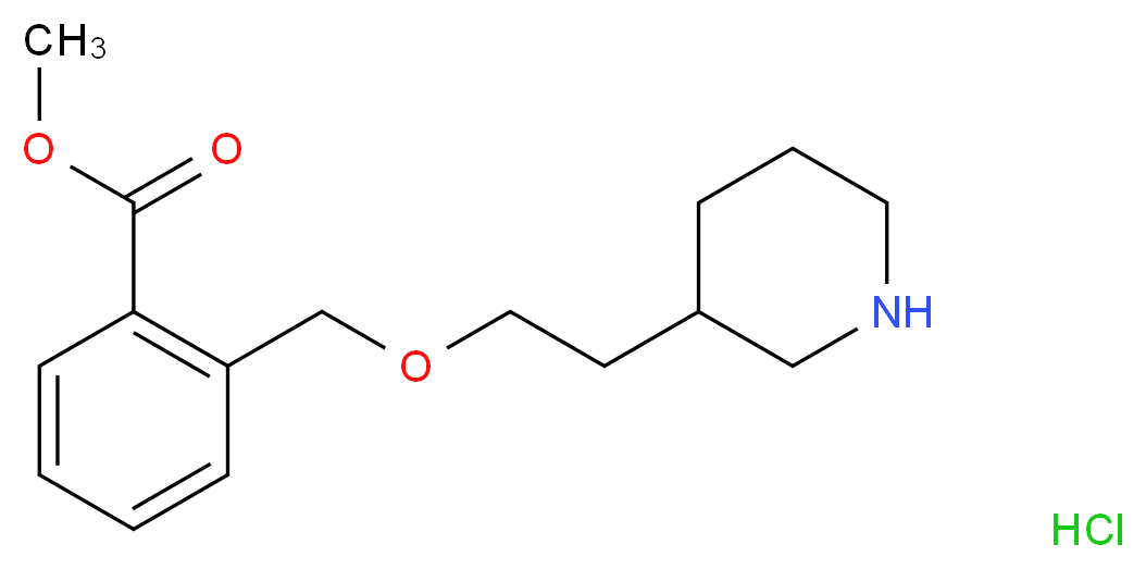 Methyl 2-{[2-(3-piperidinyl)ethoxy]-methyl}benzoate hydrochloride_Molecular_structure_CAS_)