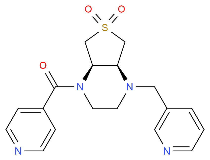 (4aS*,7aR*)-1-isonicotinoyl-4-(3-pyridinylmethyl)octahydrothieno[3,4-b]pyrazine 6,6-dioxide_Molecular_structure_CAS_)
