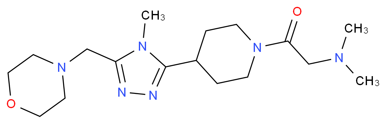 N,N-dimethyl-2-{4-[4-methyl-5-(morpholin-4-ylmethyl)-4H-1,2,4-triazol-3-yl]piperidin-1-yl}-2-oxoethanamine_Molecular_structure_CAS_)