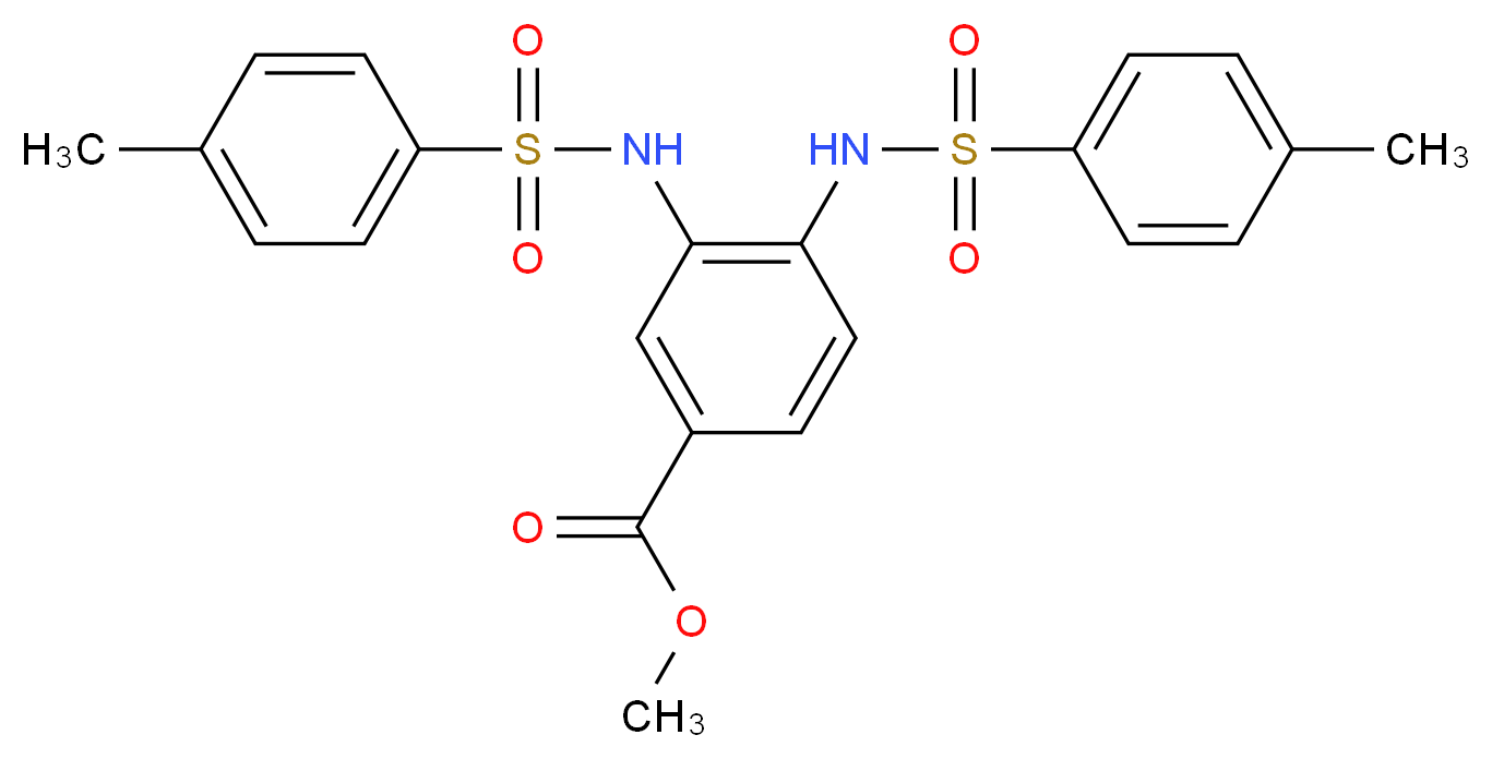 methyl 3,4-di{[(4-methylphenyl)sulphonyl]amino}benzoate_Molecular_structure_CAS_175204-19-0)
