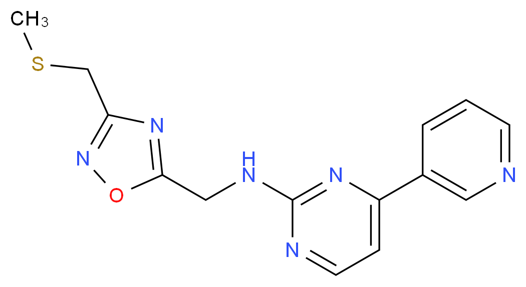 N-({3-[(methylthio)methyl]-1,2,4-oxadiazol-5-yl}methyl)-4-(3-pyridinyl)-2-pyrimidinamine_Molecular_structure_CAS_)