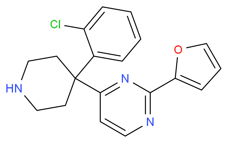 4-[4-(2-chlorophenyl)-4-piperidinyl]-2-(2-furyl)pyrimidine_Molecular_structure_CAS_)