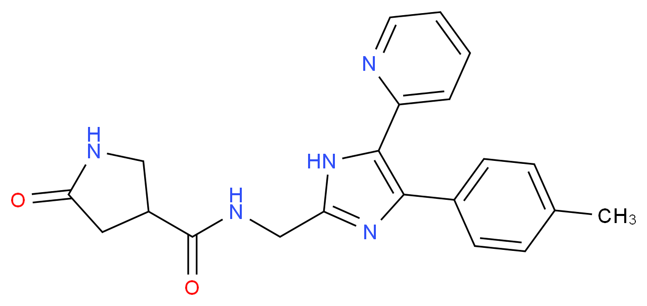N-{[4-(4-methylphenyl)-5-pyridin-2-yl-1H-imidazol-2-yl]methyl}-5-oxopyrrolidine-3-carboxamide_Molecular_structure_CAS_)