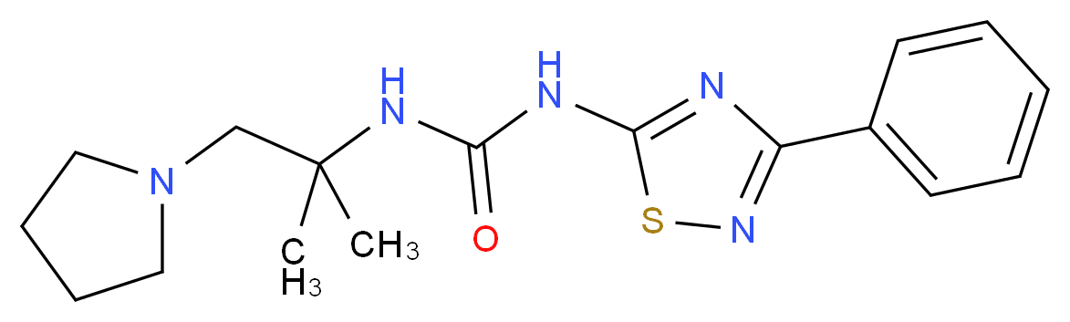 N-(1,1-dimethyl-2-pyrrolidin-1-ylethyl)-N'-(3-phenyl-1,2,4-thiadiazol-5-yl)urea_Molecular_structure_CAS_)