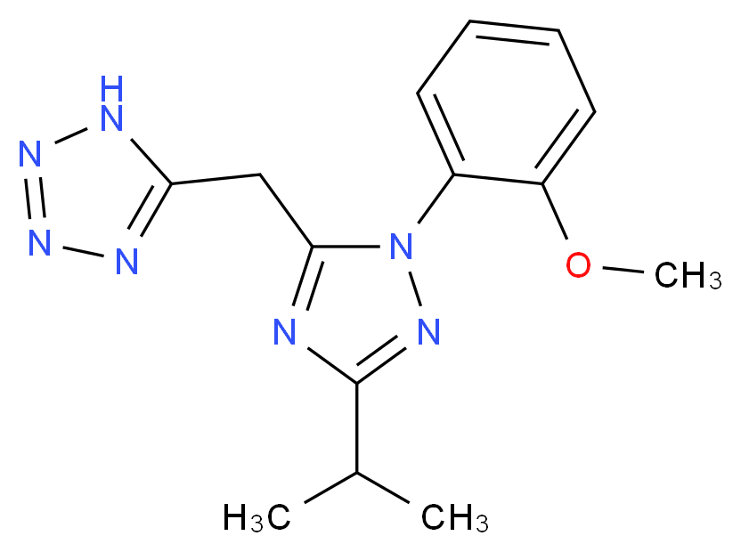 5-{[3-isopropyl-1-(2-methoxyphenyl)-1H-1,2,4-triazol-5-yl]methyl}-1H-tetrazole_Molecular_structure_CAS_)