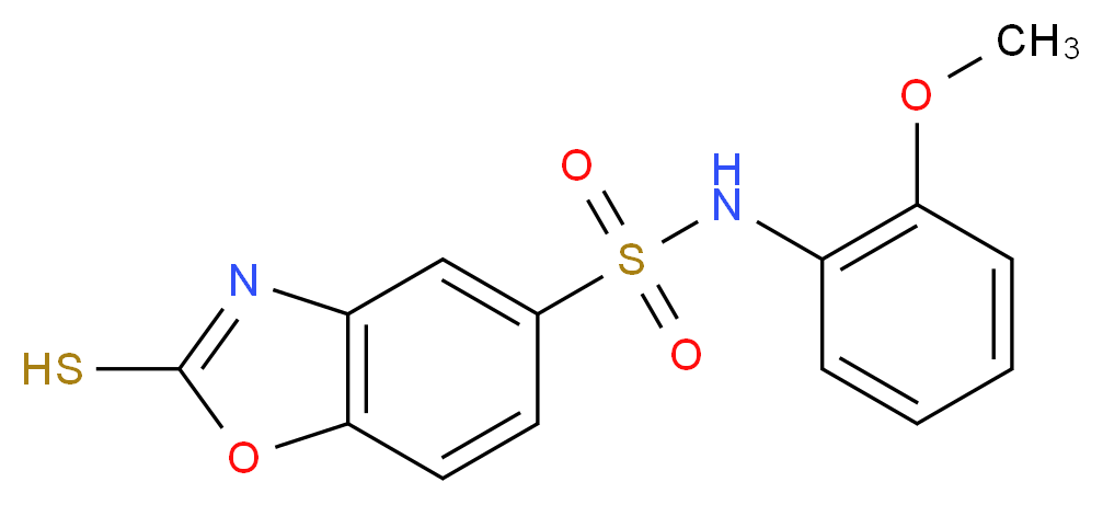 2-Mercapto-benzooxazole-5-sulfonic acid (2-methoxy-phenyl)-amide_Molecular_structure_CAS_)