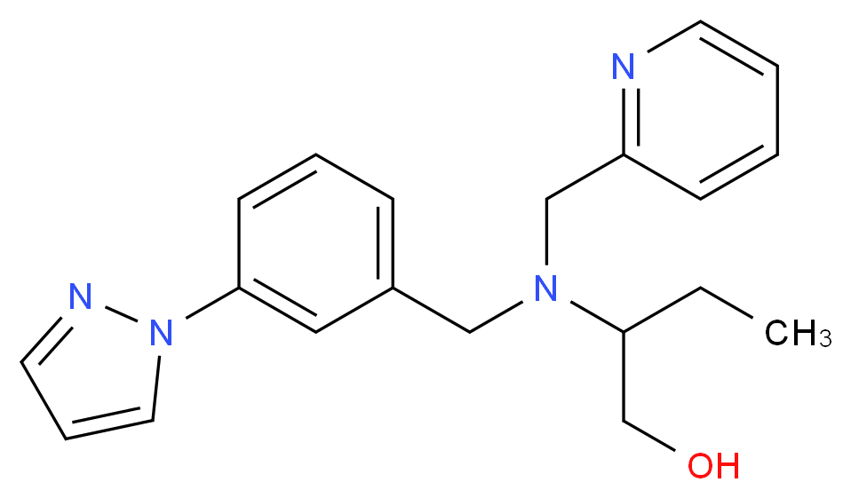 2-[[3-(1H-pyrazol-1-yl)benzyl](pyridin-2-ylmethyl)amino]butan-1-ol_Molecular_structure_CAS_)