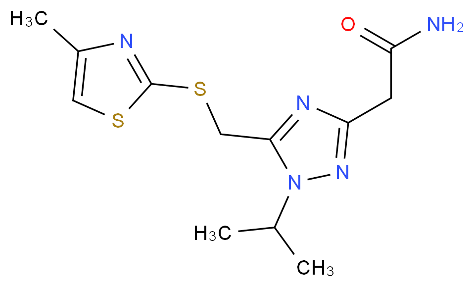 2-(1-isopropyl-5-{[(4-methyl-1,3-thiazol-2-yl)thio]methyl}-1H-1,2,4-triazol-3-yl)acetamide_Molecular_structure_CAS_)