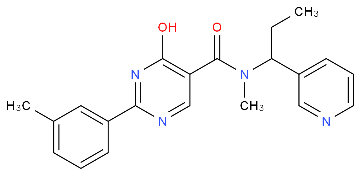 4-hydroxy-N-methyl-2-(3-methylphenyl)-N-(1-pyridin-3-ylpropyl)pyrimidine-5-carboxamide_Molecular_structure_CAS_)
