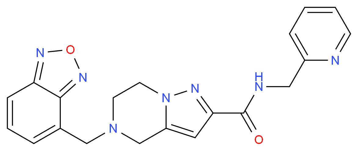 5-(2,1,3-benzoxadiazol-4-ylmethyl)-N-(pyridin-2-ylmethyl)-4,5,6,7-tetrahydropyrazolo[1,5-a]pyrazine-2-carboxamide_Molecular_structure_CAS_)