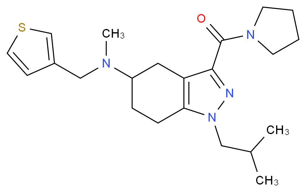1-isobutyl-N-methyl-3-(1-pyrrolidinylcarbonyl)-N-(3-thienylmethyl)-4,5,6,7-tetrahydro-1H-indazol-5-amine_Molecular_structure_CAS_)