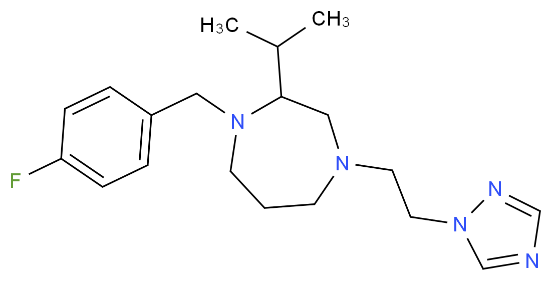 1-(4-fluorobenzyl)-2-isopropyl-4-[2-(1H-1,2,4-triazol-1-yl)ethyl]-1,4-diazepane_Molecular_structure_CAS_)