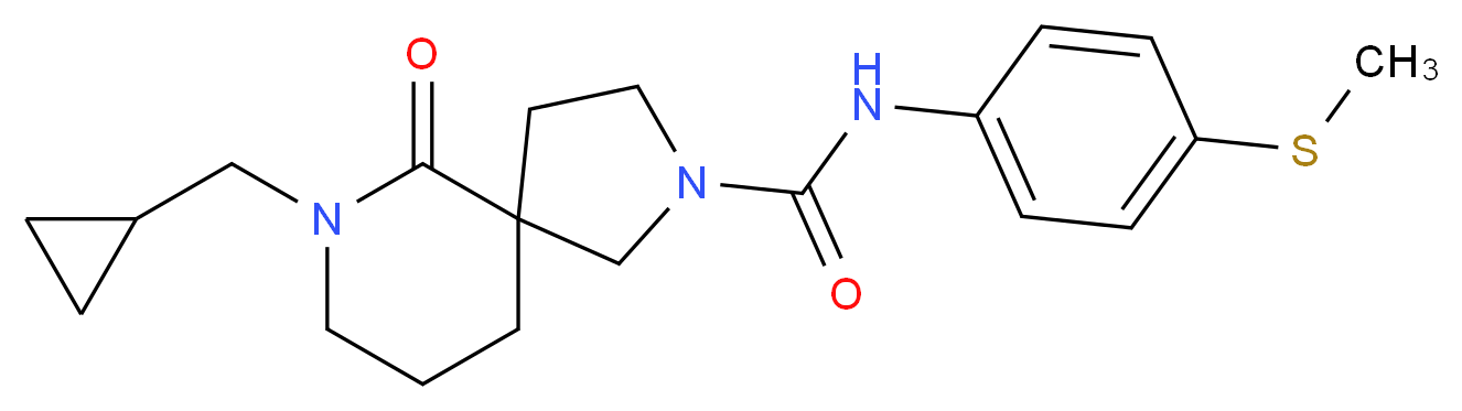 7-(cyclopropylmethyl)-N-[4-(methylthio)phenyl]-6-oxo-2,7-diazaspiro[4.5]decane-2-carboxamide_Molecular_structure_CAS_)
