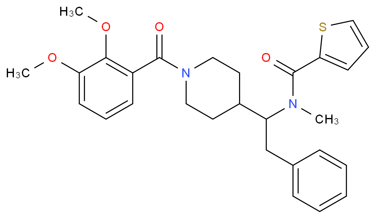 N-{1-[1-(2,3-dimethoxybenzoyl)-4-piperidinyl]-2-phenylethyl}-N-methyl-2-thiophenecarboxamide_Molecular_structure_CAS_)