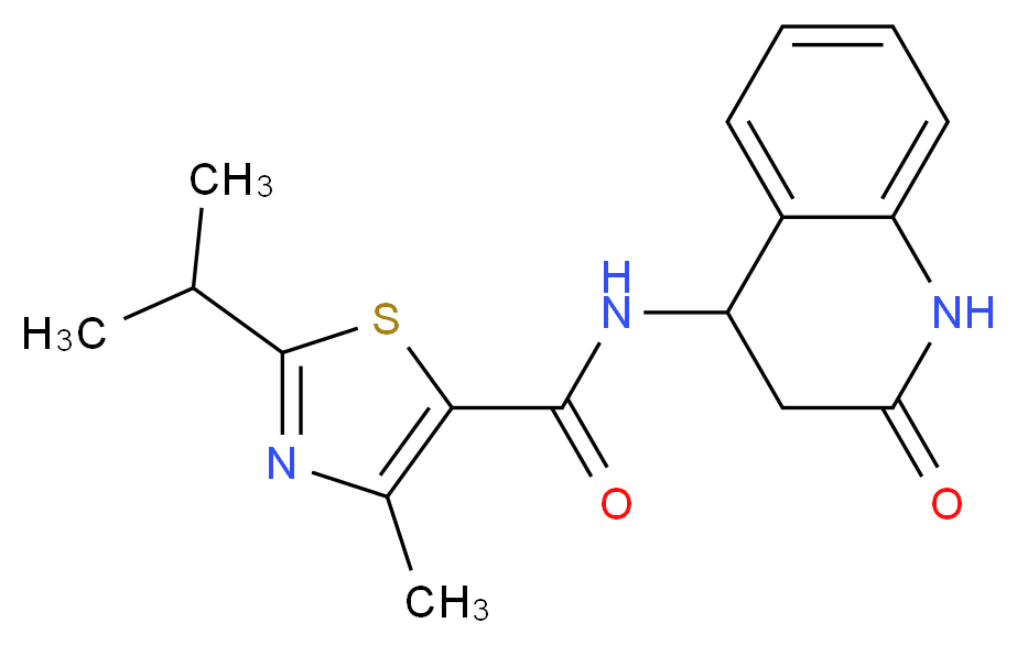2-isopropyl-4-methyl-N-(2-oxo-1,2,3,4-tetrahydro-4-quinolinyl)-1,3-thiazole-5-carboxamide_Molecular_structure_CAS_)