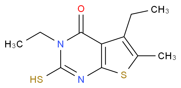 3,5-diethyl-2-mercapto-6-methylthieno[2,3-d]pyrimidin-4(3H)-one_Molecular_structure_CAS_)