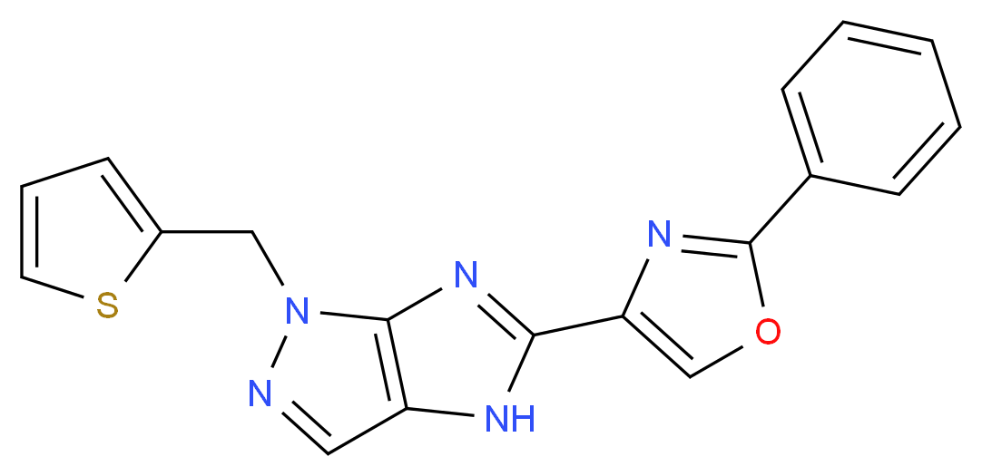 5-(2-phenyl-1,3-oxazol-4-yl)-1-(2-thienylmethyl)-1,4-dihydroimidazo[4,5-c]pyrazole_Molecular_structure_CAS_)