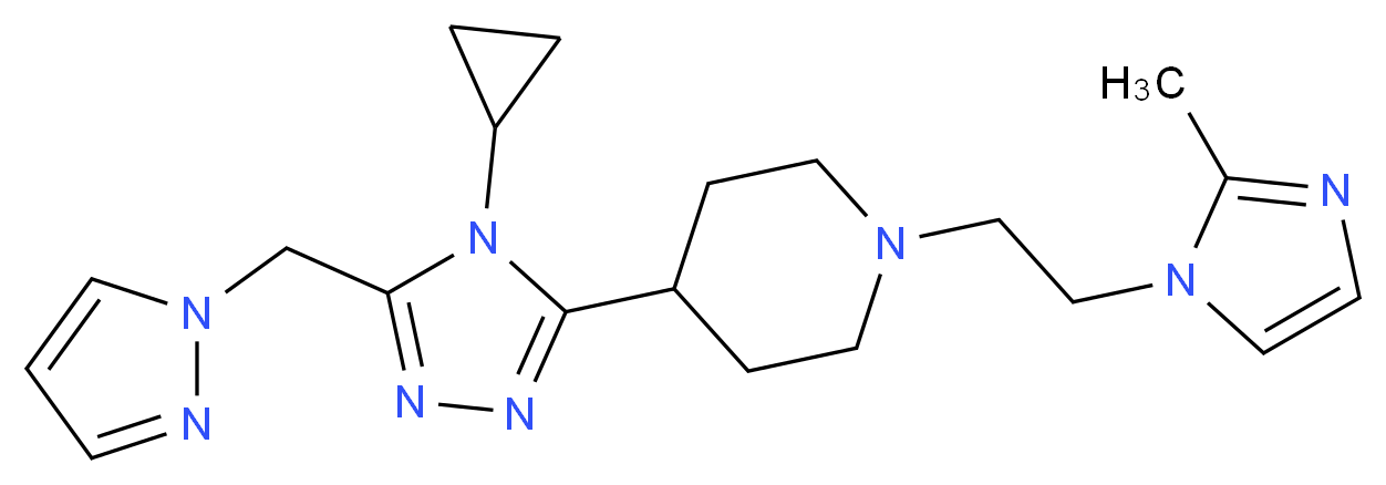 4-[4-cyclopropyl-5-(1H-pyrazol-1-ylmethyl)-4H-1,2,4-triazol-3-yl]-1-[2-(2-methyl-1H-imidazol-1-yl)ethyl]piperidine_Molecular_structure_CAS_)