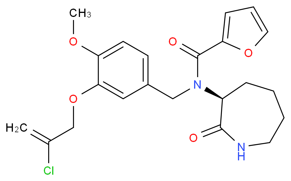 N-{3-[(2-chloro-2-propen-1-yl)oxy]-4-methoxybenzyl}-N-[(3S)-2-oxo-3-azepanyl]-2-furamide_Molecular_structure_CAS_)