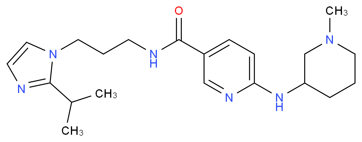 N-[3-(2-isopropyl-1H-imidazol-1-yl)propyl]-6-[(1-methylpiperidin-3-yl)amino]nicotinamide_Molecular_structure_CAS_)