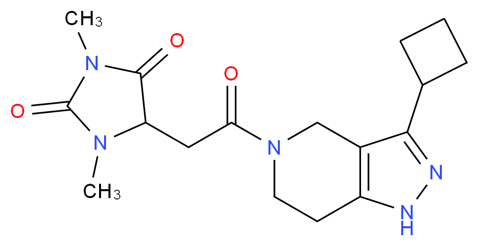 5-[2-(3-cyclobutyl-1,4,6,7-tetrahydro-5H-pyrazolo[4,3-c]pyridin-5-yl)-2-oxoethyl]-1,3-dimethyl-2,4-imidazolidinedione_Molecular_structure_CAS_)