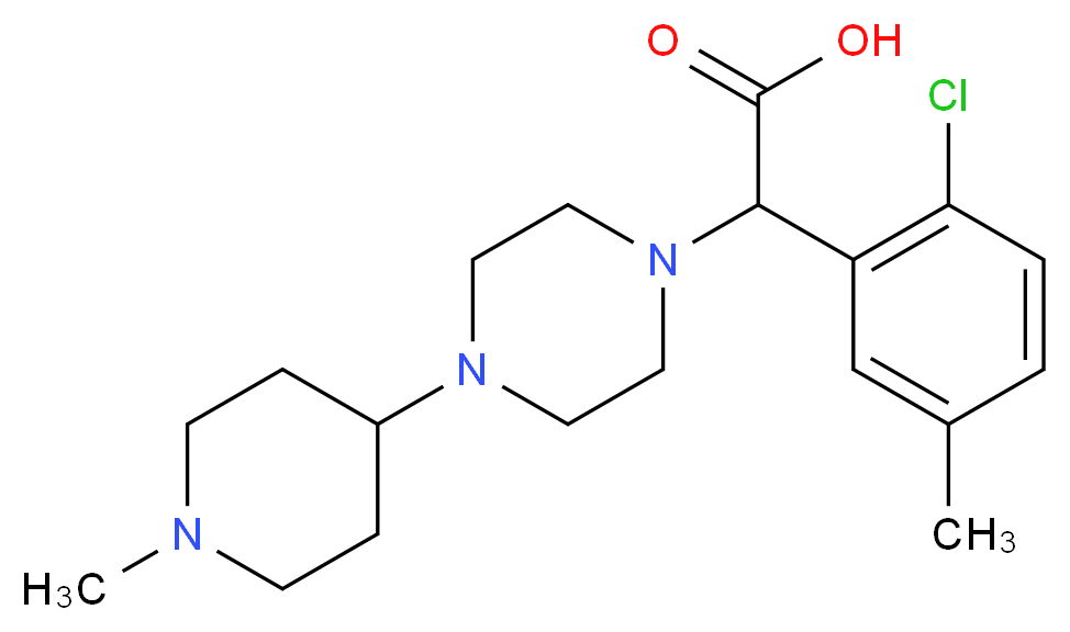 (2-chloro-5-methylphenyl)[4-(1-methylpiperidin-4-yl)piperazin-1-yl]acetic acid_Molecular_structure_CAS_)