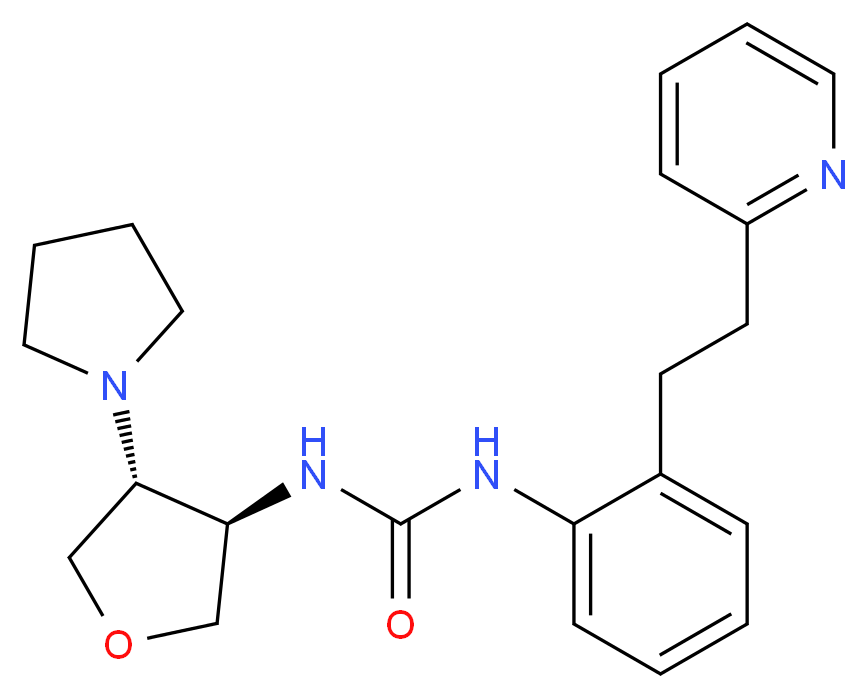N-[2-(2-pyridin-2-ylethyl)phenyl]-N'-[(3R*,4R*)-4-pyrrolidin-1-yltetrahydrofuran-3-yl]urea_Molecular_structure_CAS_)